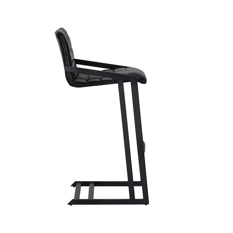 Webber Barstool - Cantina Black, Black Faux Leather, Bar Stool (30" Seat Height)
