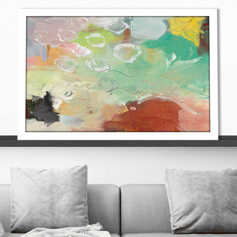 Été se levant III - Peinture, Cadre blanc, H 33,5 po x l 49,5 po x P 1 po