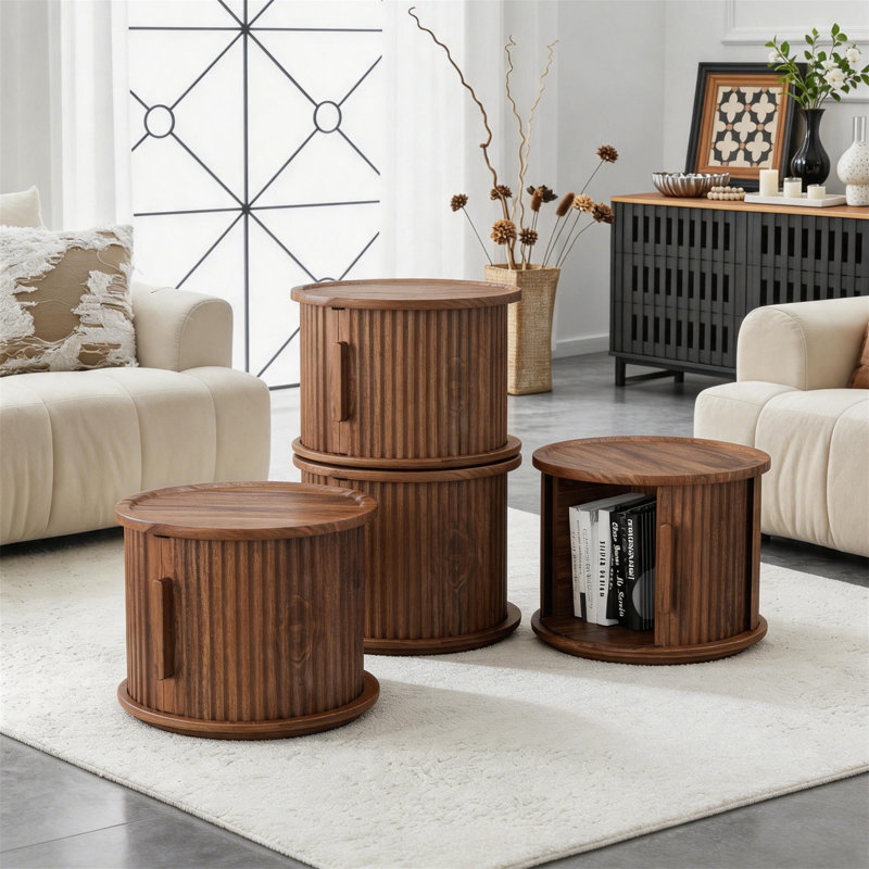 Ensemble de table basse ronde 4 pièces