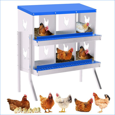 Boîte de nidification pour poulets avec plateau amovible - boîtes en métal pour poules - conception escamotable des œufs, collecteur d'œufs frais de ferme fixé au mur, boîtes de perchoir pour poulaillers