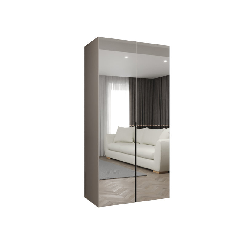Manufactured Wood Wardrobe, Cashmere/Black
