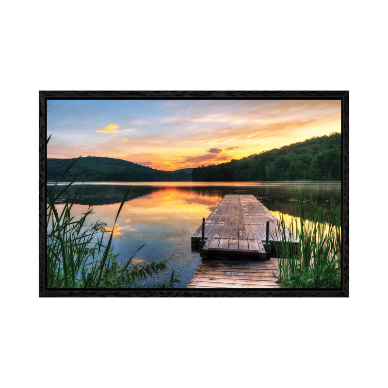 Fishing Spot - Print on Canvas, 66.04 cm H x 45.72 cm W, Black Framed