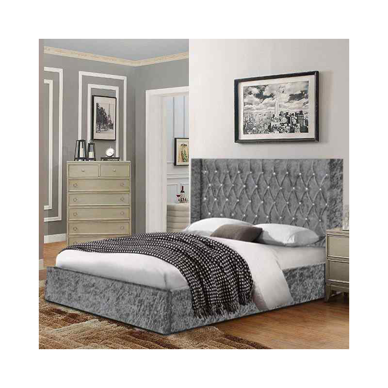 Upholstered Bed, Single (3'), Grey