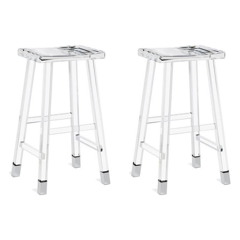 Tabouret de comptoir 26 po Printis, Argent argent