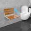 Banc de douche mural en bois pliable