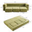 Canapé modulaire convertible avec 3 repose-pieds Ebern Designs - Lit en mousse haute rebond, canapé en chenille peu encombrant pour les studios et les bureaux à domicile. Vert-26798300
