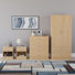 Tayce 4 Piece Bedroom Set (1 Drawer Bedside Chest X2, 5 Drawer Chest, 2 Door 2 Drawer Wardrobe)