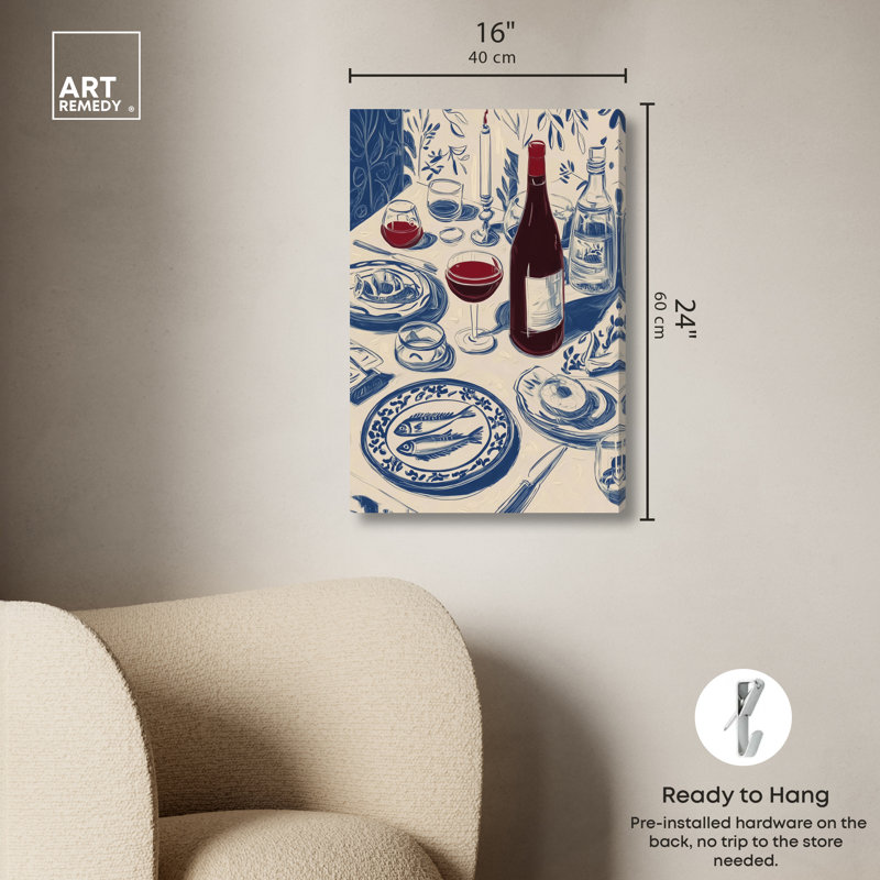 «Dinner I», reproduction d'art sur toile par Art Remedy, tendue avec châssis, 16 x 24, H 24 po x l 16 po, Toile non encadrée