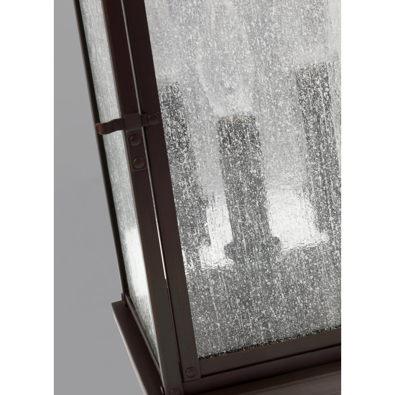 Pediment Large Lantern from Visual Comfort Studio, 23.88" H x 8" W x 6" D, Dark Weathered Zinc