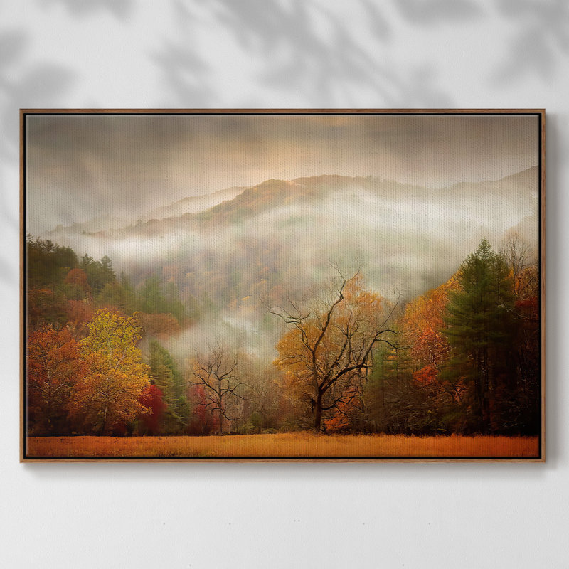 Photographie "Autumn Study Mist", reproduction d'art sur toile, H 25 po x l 37 po x P 2 po, Noyer