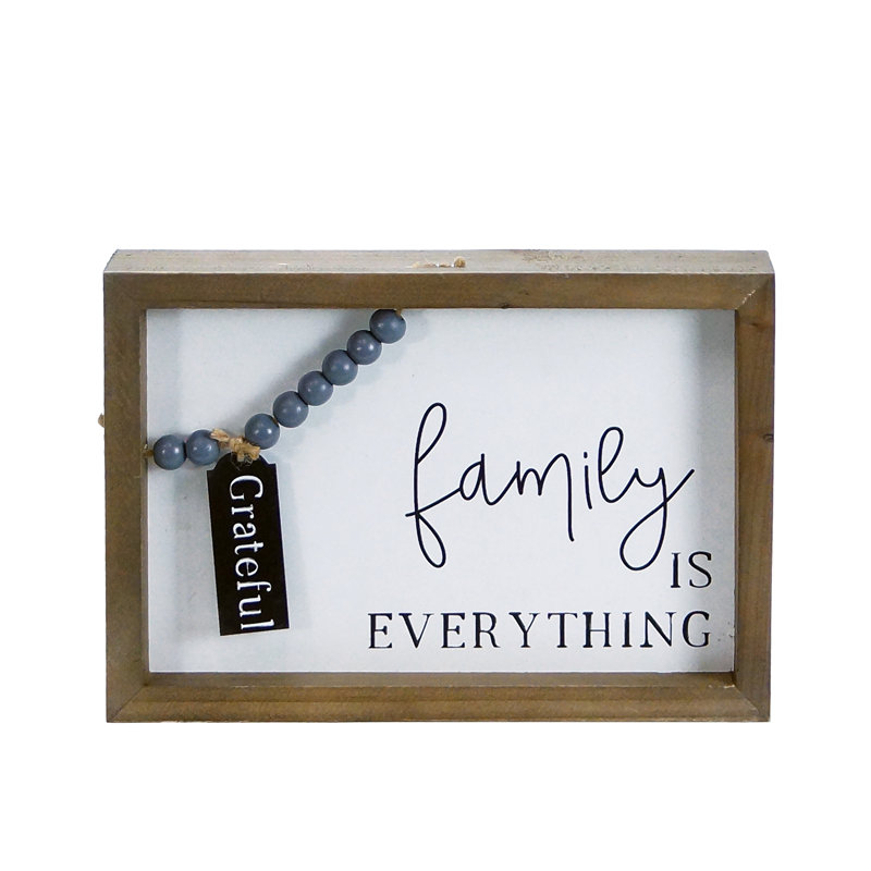 Enseigne en bois «Family Is Everything» avec étiquette 10,25 po