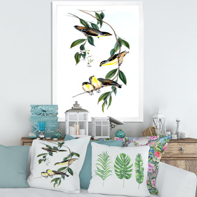 Oiseau rétro III - peinture sur toile