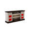 Meuble télé 80 po, 70 lumières DEL modernes, antique, grand meuble de rangement moderne, pouces, colonnes romaines, jusqu'à télé, finition blanche,