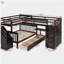 Lit superposé simple en L avec 3 tiroirs, bureau portatif et garde-robe, espresso (ANCIEN SKU: LT100542AAP)-1185082806