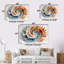Pétales bleus et blancs dorés en spirale - ensemble de décorations murales spirales abstraites-107182237-107182243