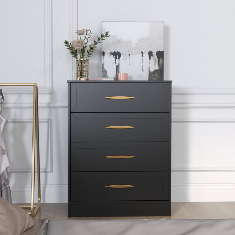 Commode 4 tiroirs Bahja, Noir