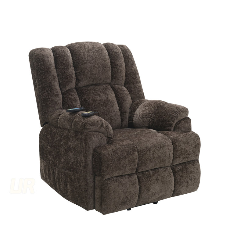 Fauteuil inclinable Power Lift avec chauffage, massage et inclinaison réglable pour un confort et un soutien ultimes, Brun