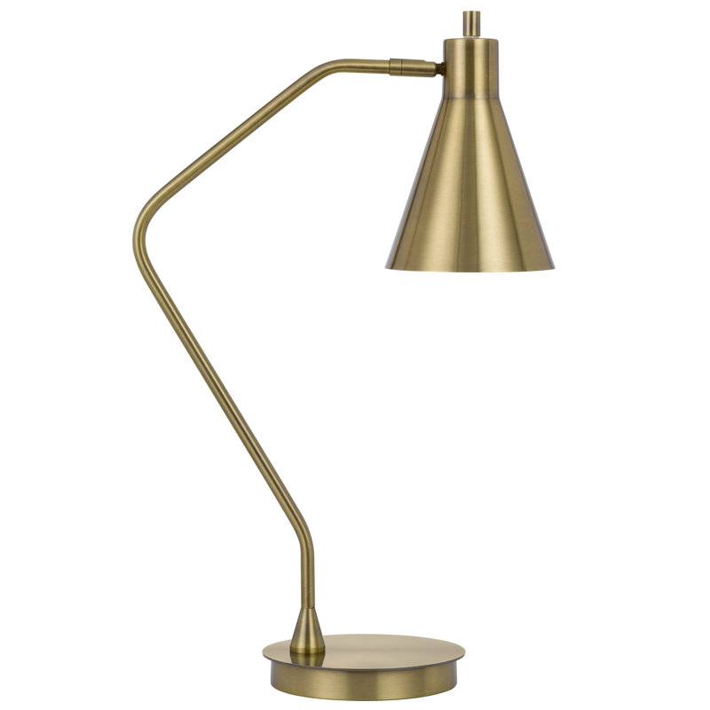 Lampe de table Sty, abat-jour pivotant et poteau en métal, Laiton, Laiton