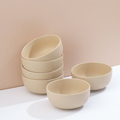 JoyJolt Mesa 6pc Stoneware Soup Bowl set