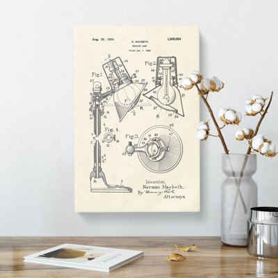 Reading Lamp Patent - Wrapped Canvas