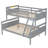 Twin Solid Wood Loft Bed with Desk and Bookcase-377994376-315358016