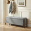  Banc de rangement rembourré 48 po avec pieds en bois massif 48 po-1883371493