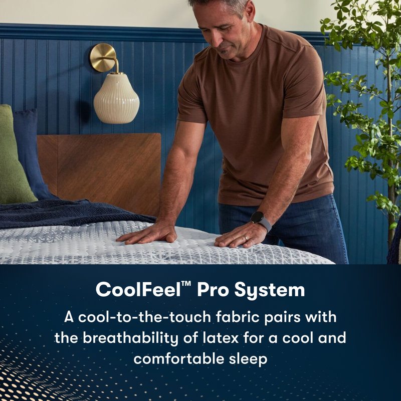 Twin XL Blue Latex Foam Adjustable Bed with Boxspring