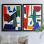 «Colorful Shapes III», toile encadrée de qualité supérieure - prête à être accrochée-836307929-836307928