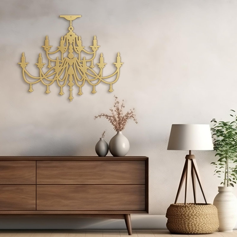 Décoration murale en métal, H 20 po x l 24 po x P 0,05 po, Or