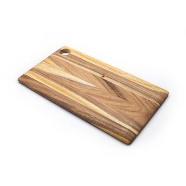 Viking Acacia Carving Board with Juice Well and Metal Handle