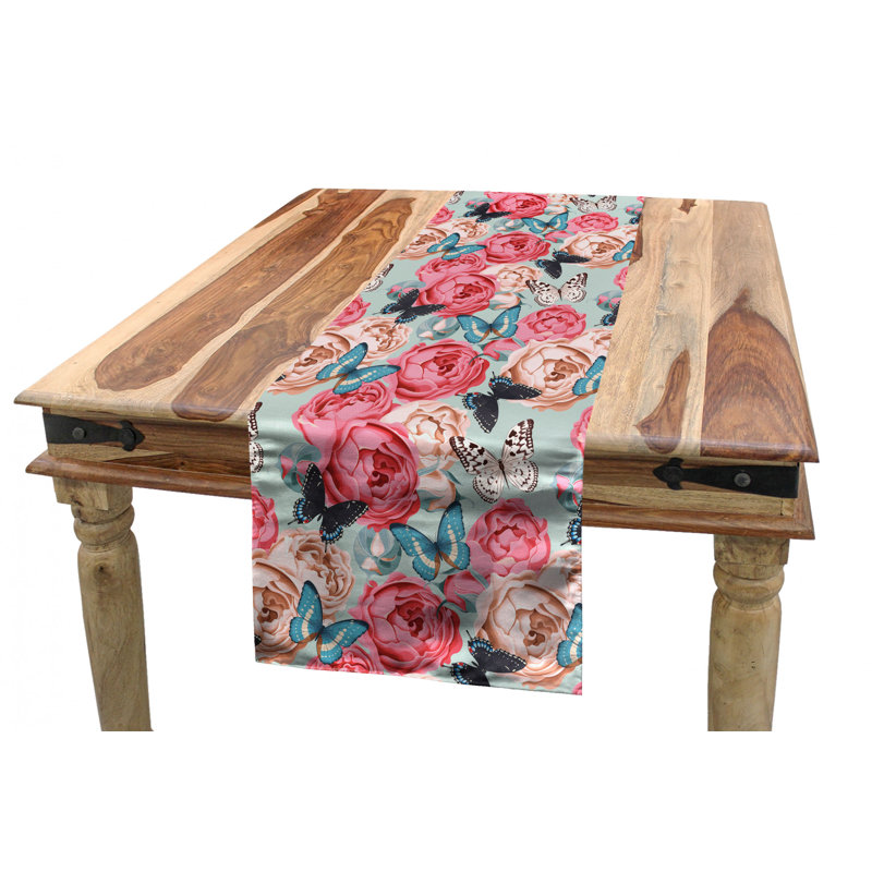 Chemin de table, 90 po x 16 po, Rose