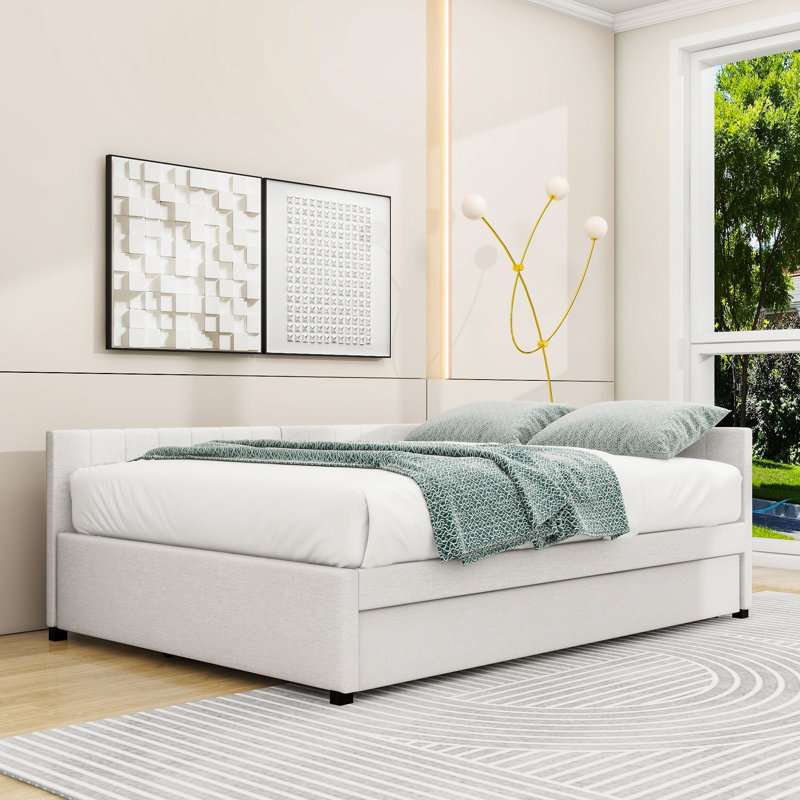 Lit de jour rembourré Korden, Beige