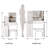 37" Middle Size Left Bedside Cabinet Vanity Table + Cushioned Stool, Extra Large Right sliding mirror, Multi Layer High Capacity Storage, Practical Fashionable Dresser, Suitable For Large Space