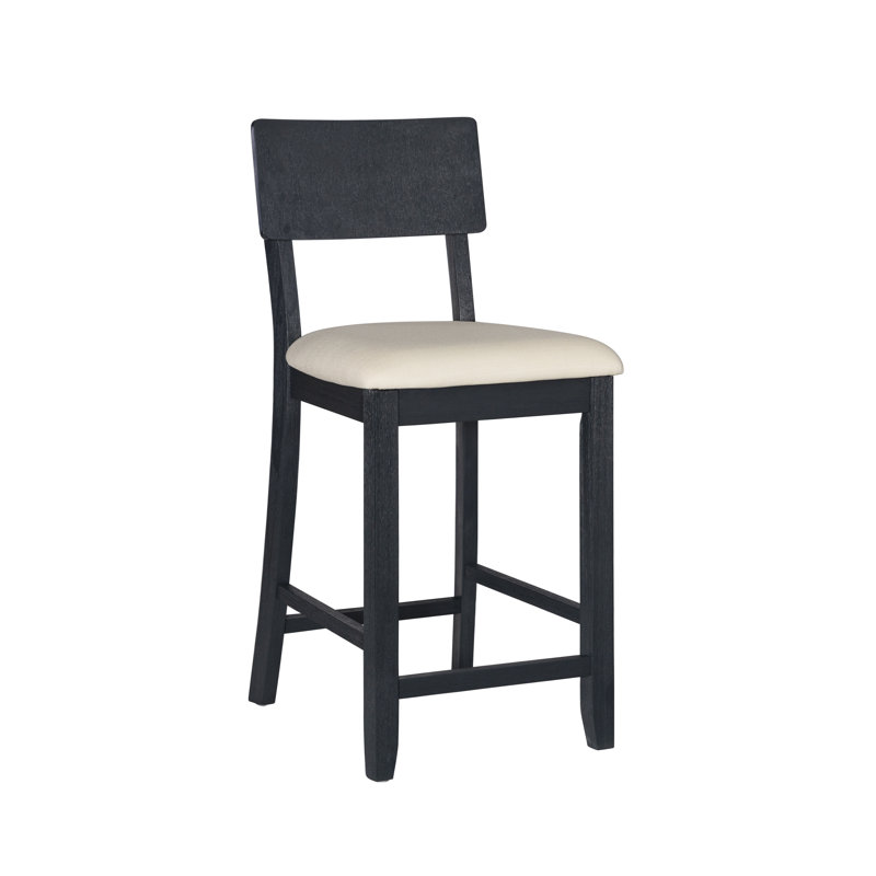 Andelo Upholstered Counter/Bar Stool, Counter Stool (24" Seat Height), Dark Charcoal