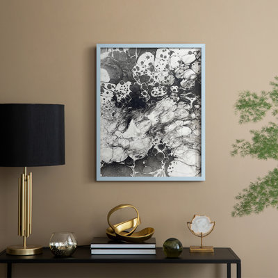 Marbling IX Framed Print - Solid Wood