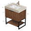 Meuble de salle de bain luxueux avec lavabo, contreplaqué durable et céramique, style moderne pour la maison