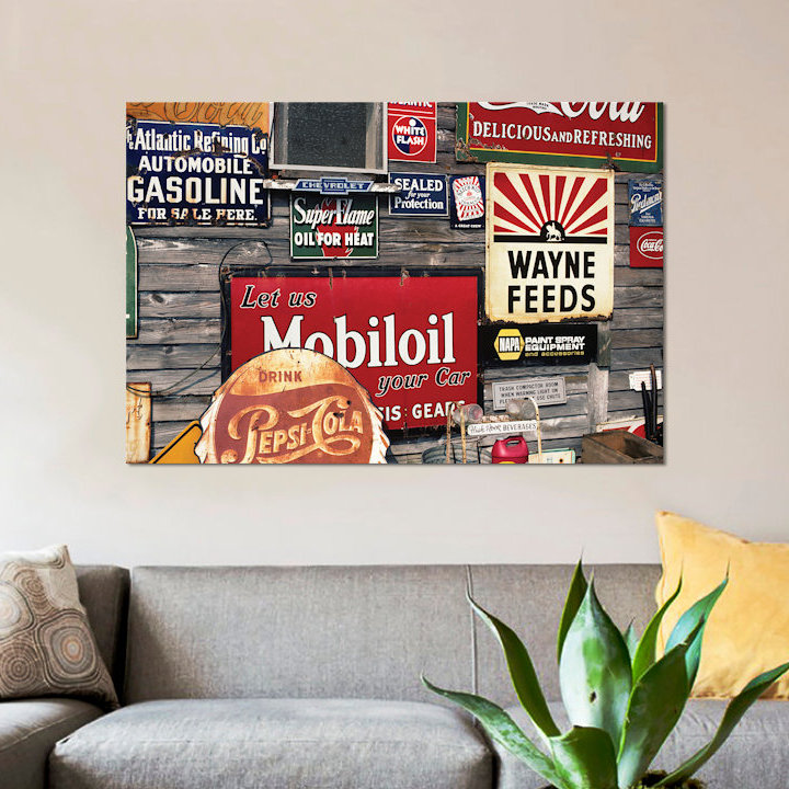 " Antique Store Featuring Old Brand Name Advertising Signs " by Vintage Images East Urban Home 