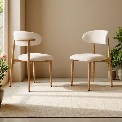 Dining Chairs Set of 2, Metal Kitchen Chairs with Modern Fabric Upholstered for Dining Room