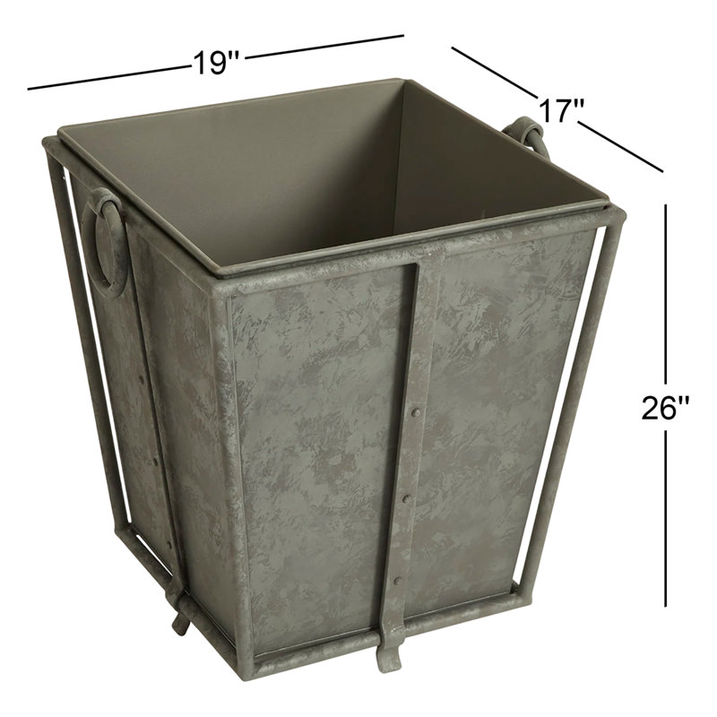 Callahan Handmade Planter, 26" H x 19" W x 17" D, Antique Gray