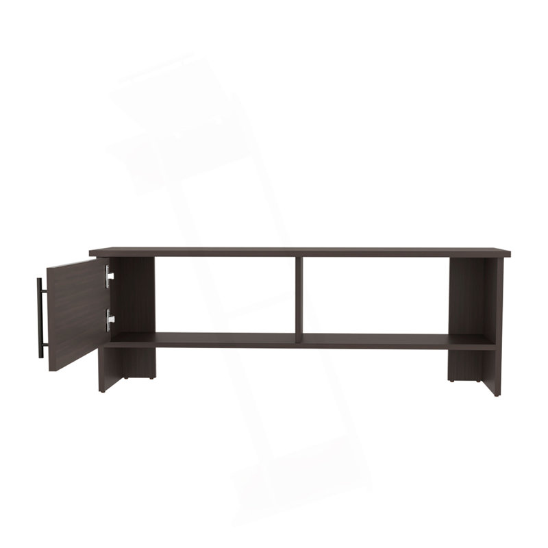 Meuble télé, 1 porte, 1 tablette, Chêne foncé