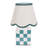 Evie Set of Ceramic Cube Checkered Table Lamp with Green Trim Linen Scallop Shade and LED Bulb-731897017
