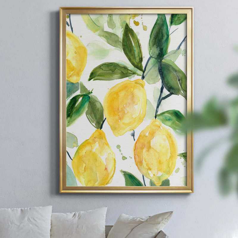"Lemony Branch II" par J Paul, reproduction d'art sur toile, Doré, H 18,5 po x l 24,5 po x P 1,5 po