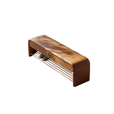 Tayvone Leather Match Upholstered Storage Bench