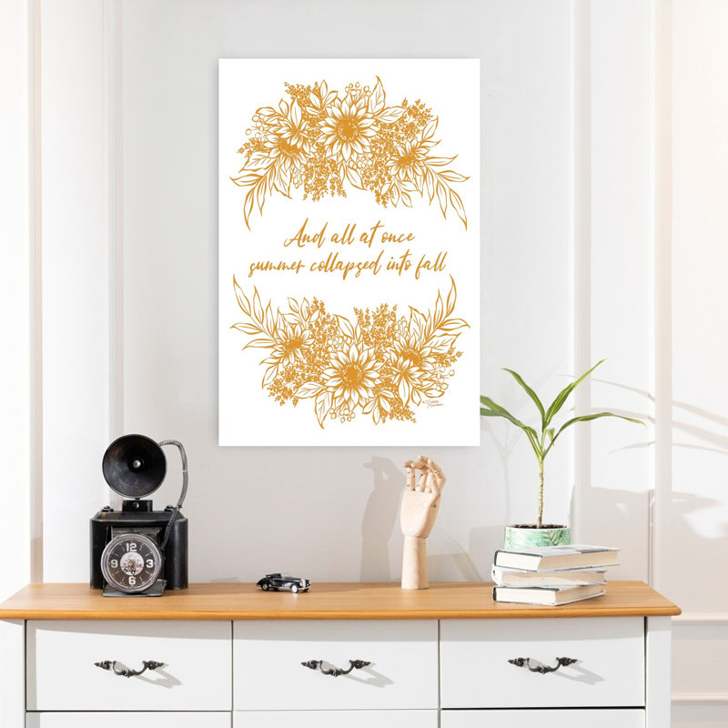 Summer Collapsed Into Fall Contemporary Summer Flower Art, 24" H x 16" W