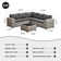 Baili 5 - Person Outdoor Wicker Sectional Seating Group with Cushions, Modern Modular Rattan Conversation Set, Patio Furniture Set with Wide Armrest