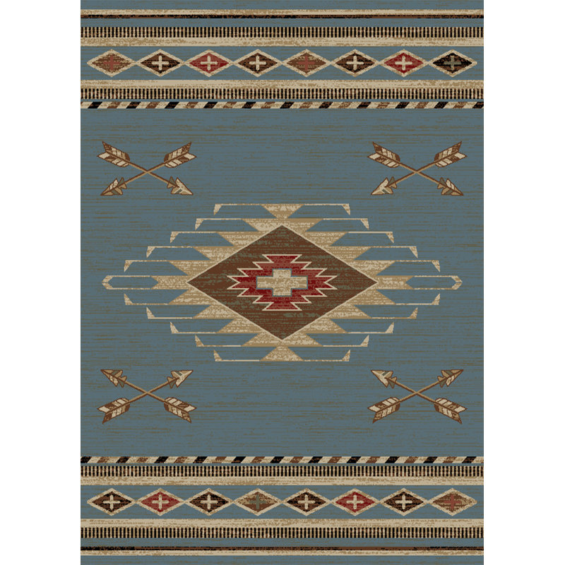 Tapis bleu Keefe, Rectangle 2 pi 3 po x 3 pi 3 po