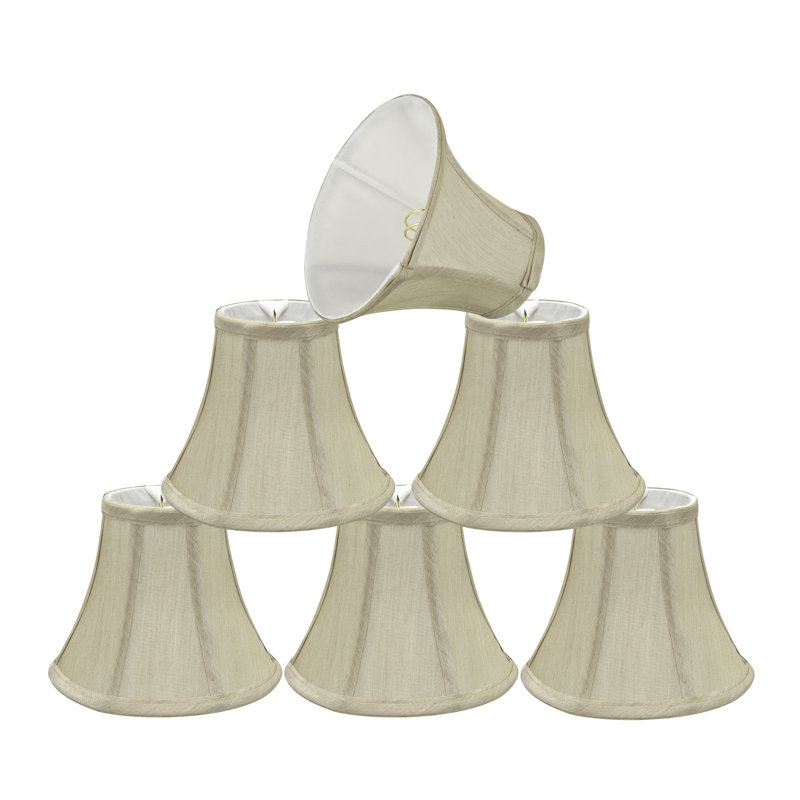 Abat-jour cloche en soie/chantoung H 5 po (à clips), Beige