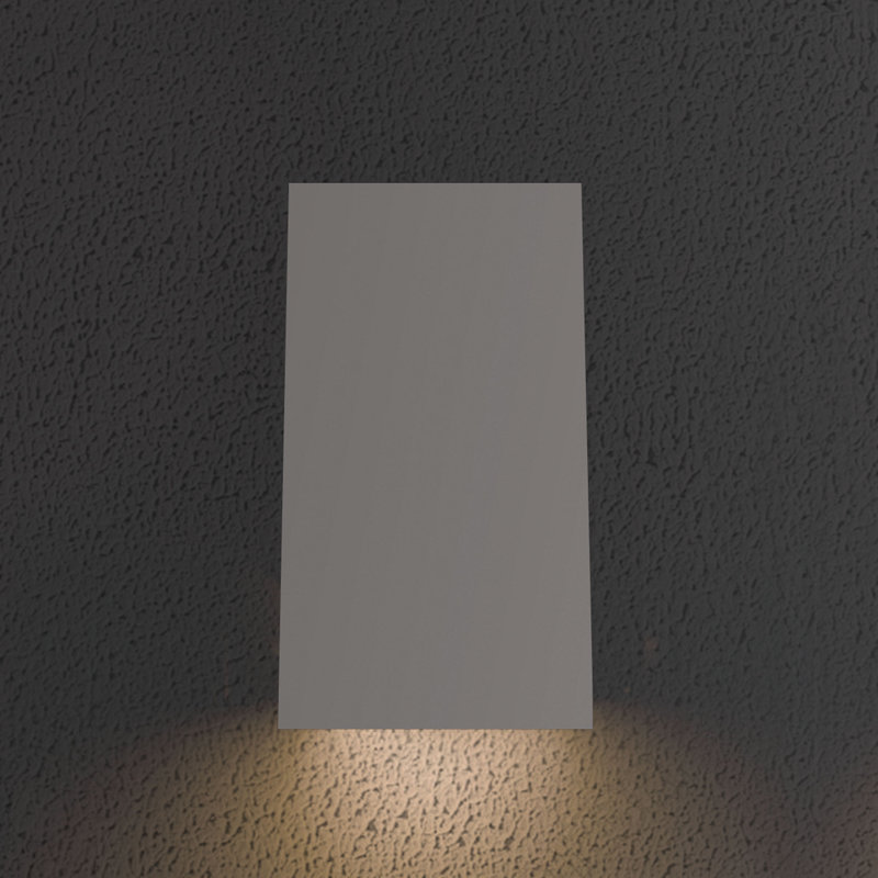 Darcia Angled Plane Narrow Downlight LED Outdoor Wall Sconce, Gray