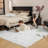 Mozza Natural White Faux Sheepskin Fur Fluffy Shag Area Rug-570610626