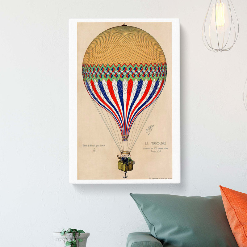 Hot Air Balloon In France - Wrapped Canvas Print, 76cm H x 50cm W x 3cm D